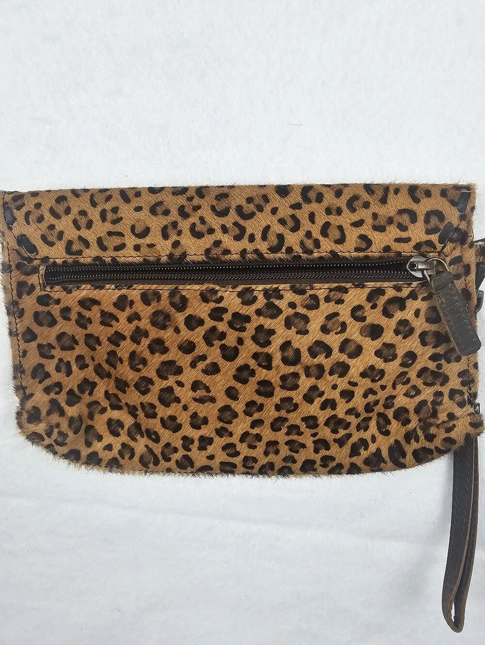 Myra Horizon Leopard Animal Print Cowhide Leather Clutch Wristlet Pocket Country